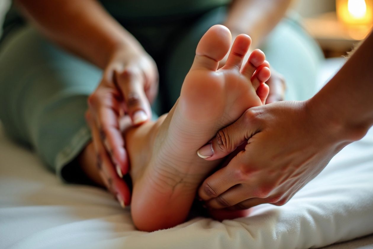 Ayak Masajı: Derin Doku Teknikleri ile Rahatlatıcı Bir Deneyim Derin doku ayak masajı yapılan ayak
