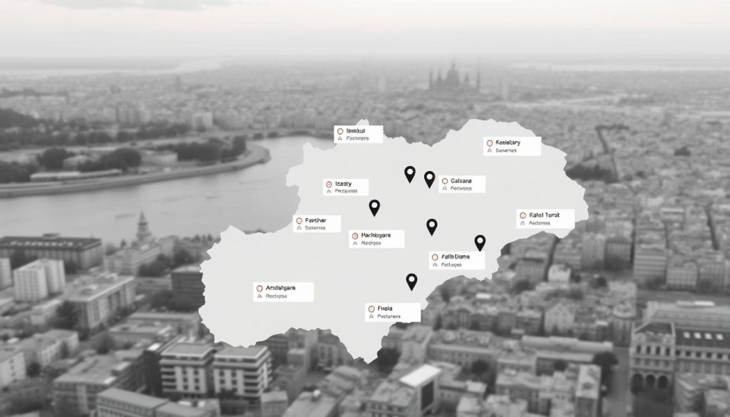 A modern, minimalist map of Istanbul's Anatolian side, showcasing various job listings for massage therapists. The map is rendered in a clean, monochromatic palette, with the job locations pinpointed by subtle icons. The layout is balanced, with ample negative space to allow the map and job details to shine. Soft, diffused lighting creates a calming, professional atmosphere, while a slightly elevated camera angle provides an overview of the city landscape. The entire scene conveys a sense of ease and accessibility, encouraging the viewer to explore the available opportunities.