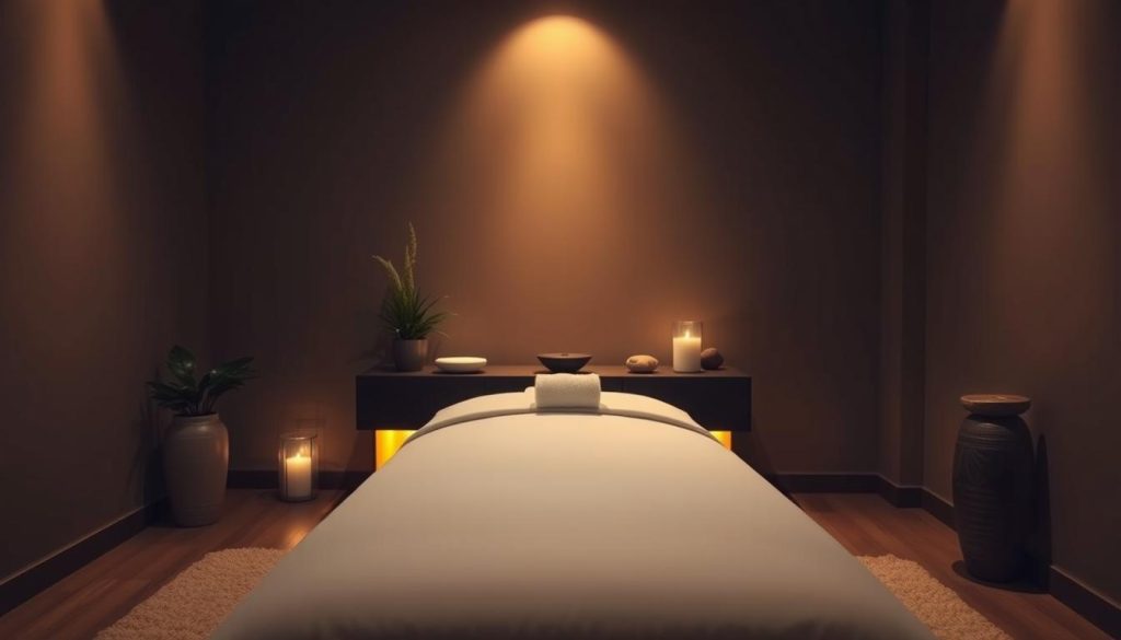 A tranquil, dimly lit room showcases a luxurious, intimate butik masaj setting. Soft, ambient lighting casts a warm, soothing glow, creating a serene atmosphere. The massage table is meticulously prepared with plush linens, inviting the visitor to indulge in a restorative experience. Subtle, natural accents such as potted plants and smooth river stones complement the space, evoking a sense of balance and harmony. The overall composition exudes a sense of refinement and exclusivity, distinguishing this butik masaj from more conventional massage establishments. A tranquil, dimly lit room showcases a luxurious, intimate butik masaj setting. Soft, ambient lighting casts a warm, soothing glow, creating a serene atmosphere. The massage table is meticulously prepared with plush linens, inviting the visitor to indulge in a restorative experience. Subtle, natural accents such as potted plants and smooth river stones complement the space, evoking a sense of balance and harmony. The overall composition exudes a sense of refinement and exclusivity, distinguishing this butik masaj from more conventional massage establishments.